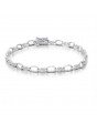 Small Oval and Bar Design Pave set Diamond Bracelet in 18ct White Gold